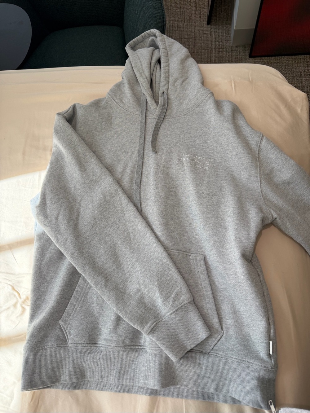 Saturdays New York City Heather Gray Hoodie with Kangaroo Pocket